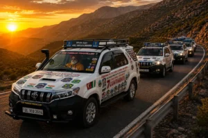 Traversing high-altitude passes on the overland route.